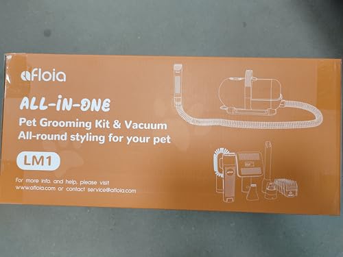 Afloia Dog Grooming Kit - Vacuum, Clippers, Brush, 6 Tools, Low Noise