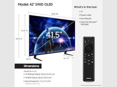 SAMSUNG 42-Inch Class OLED 4K S90D Series HDR Smart TV w/Dolby Atmos, Object Tracking Sound Lite, Motion Xcelerator, Real Depth Enhancer, 4K AI Upscaling, Alexa Built-in (QN42S90D, 2024 Model)