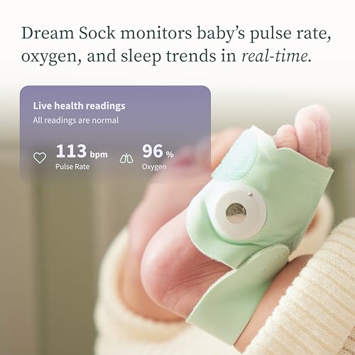 Owlet Dream Bundle 2 Smart Baby Monitor – Dream Sock & Cam 2 with Heart Rate & Oxygen Tracking (Mint)