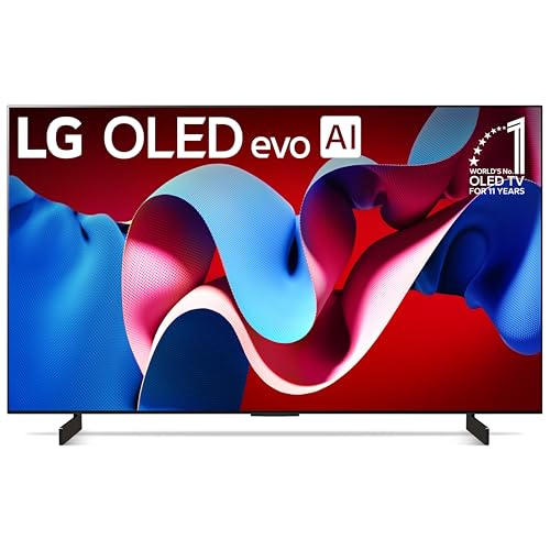 LG 42-Inch Class OLED evo C4 Series Smart TV 4K Processor Flat Screen with Magic Remote AI-Powered with Alexa Built-in (OLED42C4PUA, 2024)