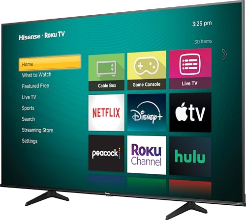 Hisense 85-Inch Class A6 Series 4K UHD Smart Roku TV (85A6NR, 2024 Model) - Dolby Vision HDR, DTS Studio Sound, Game Mode Plus, Alexa Compatibility, Black