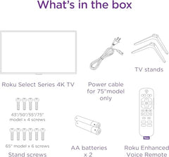 Roku Smart TV – 55-Inch Select Series 4K HDR RokuTV Enhanced Voice Remote, Brilliant 4K Picture