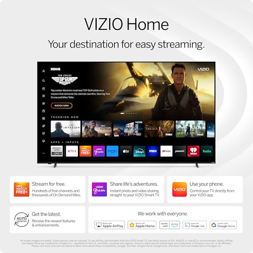 VIZIO 50-inch MQX-Series 4K 120Hz QLED HDR10+ Smart TV with Dolby Vision, Active Full Array, 240Hz @ 1080p PC Gaming, WiFi 6E, Apple AirPlay, Chromecast Built-in, M50QXM-K01, 2023 Model