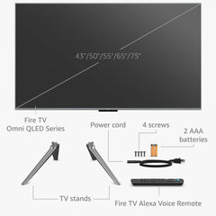 Amazon Fire TV 55" Omni QLED Series 4K UHD smart TV, Dolby Vision IQ, Fire TV Ambient Experience, local dimming, hands-free with Alexa