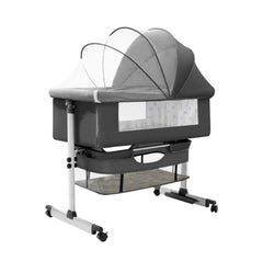 3-in-1 Baby Crib, Bassinet & Bedside Sleeper – Portable & Adjustable with Mattress, Changing Table, Rocking & Mosquito Ne