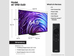 SAMSUNG 65-Inch Class OLED 4K S95D Series HDR Pro Smart TV w/Dolby Atmos, Object Tracking Sound+, Motion Xcelerator, Real Depth Enhancer, 4K AI Upscaling, Alexa Built-in (QN65S95D, 2024 Model)