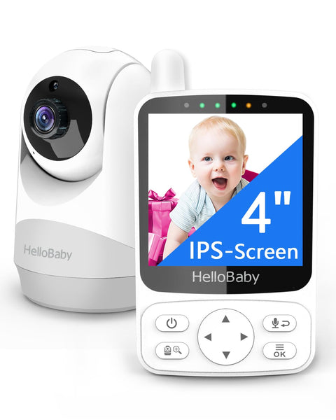 HelloBaby Video Baby Monitor – 29-Hour Battery, Night Vision, No WiFi, Remote Pan/Tilt Camera & Two-Way Talk