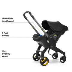 Doona+ Infant Car Seat & Stroller – 2-in-1 Travel System with 5-Point Safety Harness (Nitro Black)