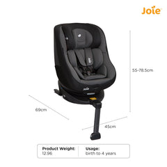 Joie Spin 360 R44 ISOFIX Car Seat – Rotating Group 0+1 for Newborns to 4 Years (Ember)