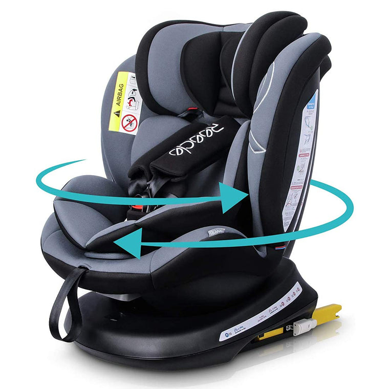 Reecle 360 Swivel Car Seat – Group 0+1/2/3 ISOFIX Baby Car Seat for 0-12 Years (Black)