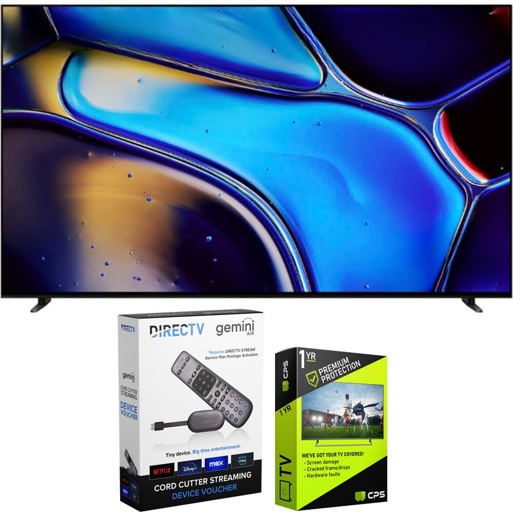 Sony BRAVIA 8 K55XR80 55 inch 4K HDR Smart OLED TV (2024 Model) Bundle with Redeemable DIRECTV Gemini Air Streaming Device and 1 YR CPS Enhanced Protection Pack