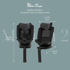 Silver Cross Motion All Size 360 Car Seat – ISOFIX & 5-Point Safety Harness for Newborns to 12 Years