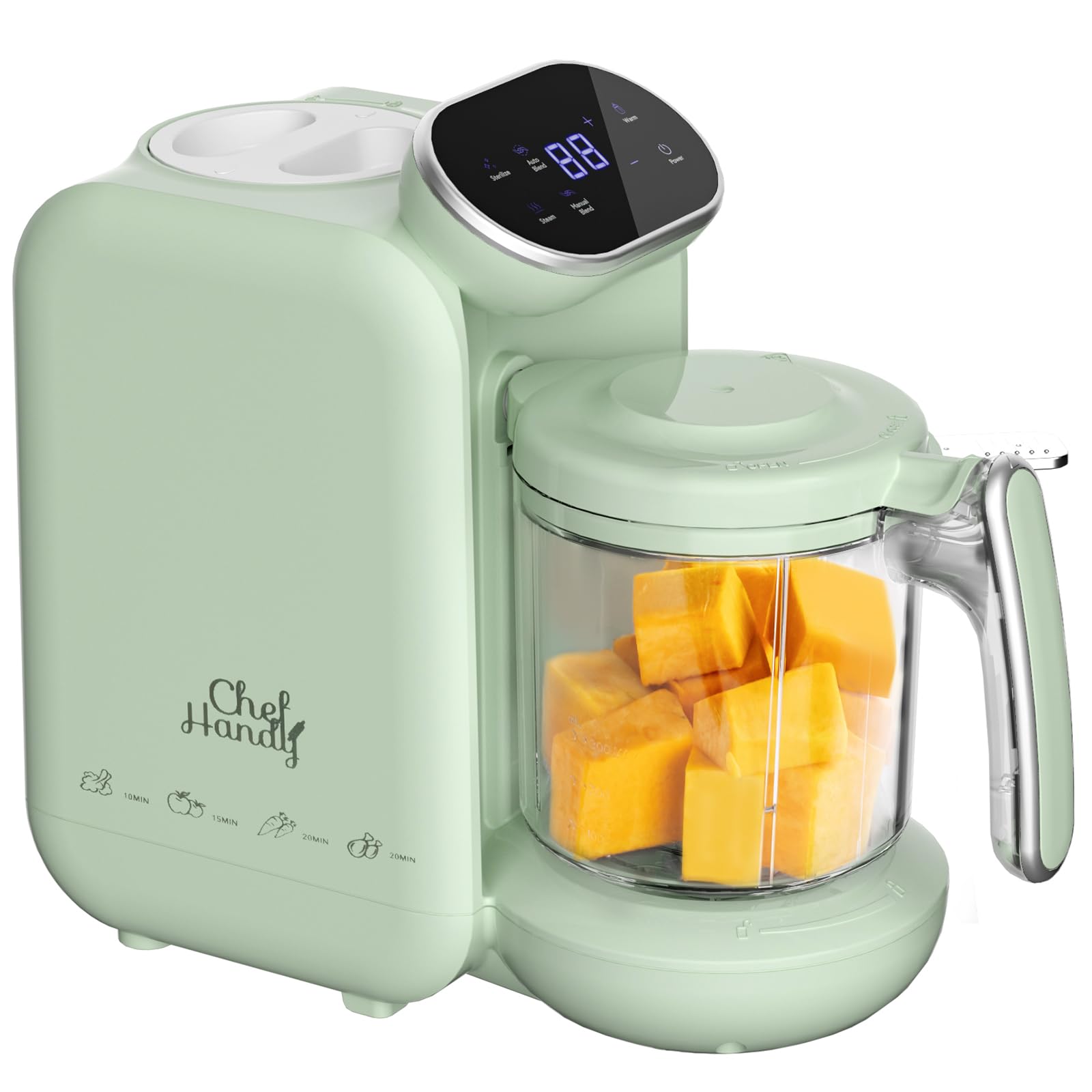 Chefhandy 5-in-1 Baby Food Maker – Steamer, Blender & Bottle Warmer with Auto Cooking & Touchscreen (Green)