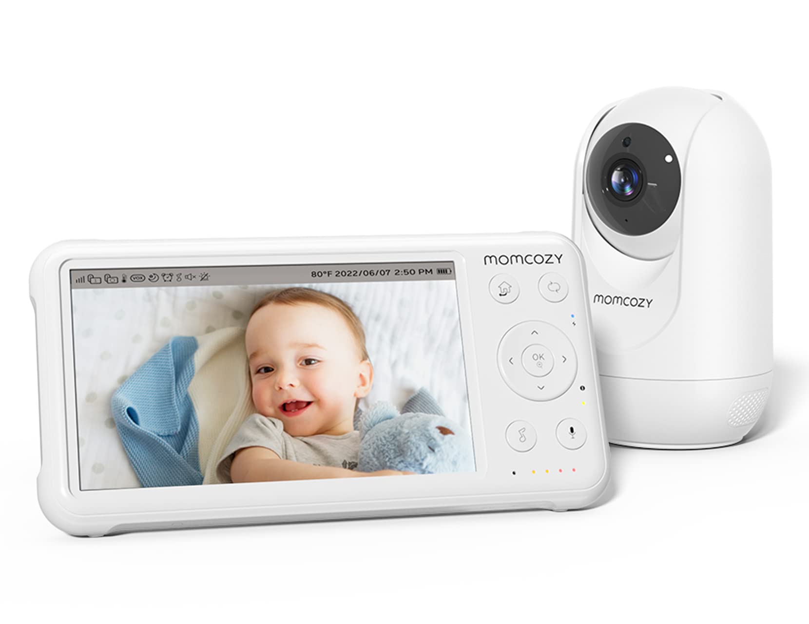 Momcozy 5” HD Video Baby Monitor – 1080P Camera, Night Vision, Two-Way Audio & 5000mAh Battery