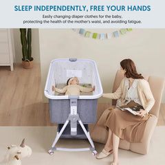 Bellababy Baby Bedside Sleeper – Portable Bassinet with Storage & Easy Folding for Newborns/Infants