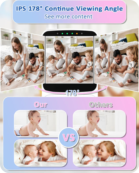 HelloBaby Video Baby Monitor – 29-Hour Battery, Night Vision, No WiFi, Remote Pan/Tilt Camera & Two-Way Talk