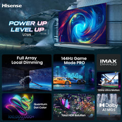 Hisense 100-Inch Class U7 Series ULED 4K UHD Google Smart TV (100U76N, 2024 Model) - QLED, Native 144Hz, Dolby Vision, Full Array Local Dimming, Game Mode Pro, Alexa Compatibility