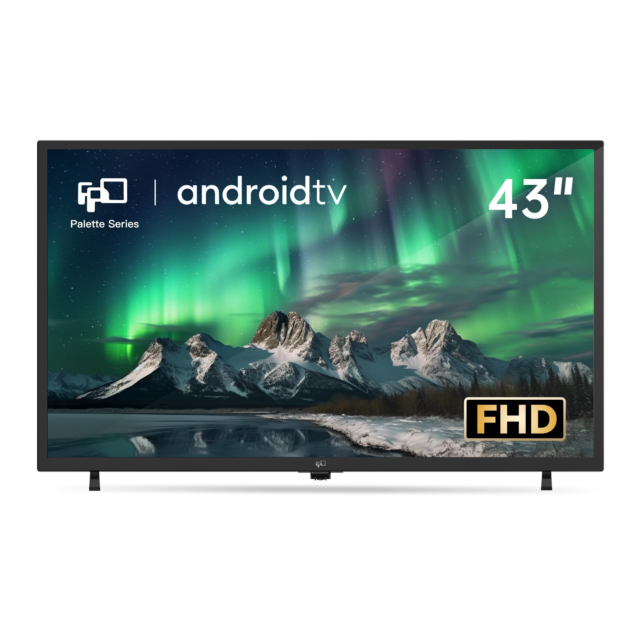 FPD 43 Inch Smart TV Full HD 1080p LED TV Frame Flat Screen Television with Google Cast Streaming Live Ultra Thin Android TV, Bluetooth, Hdmi, WiFi, (Palette-Series, 2025)