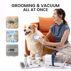 oneisall Dog Grooming Kit - Vacuum, Clippers, 7 Tools, 1.5L Dust Cup