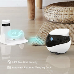 Enabot Home Security Camera - Self-Charging, Night Vision, 16GB SD, App