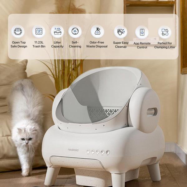 Neakasa M1 Lite Self-Cleaning Cat Litter Box, APP Control, Safety, Waste Bag