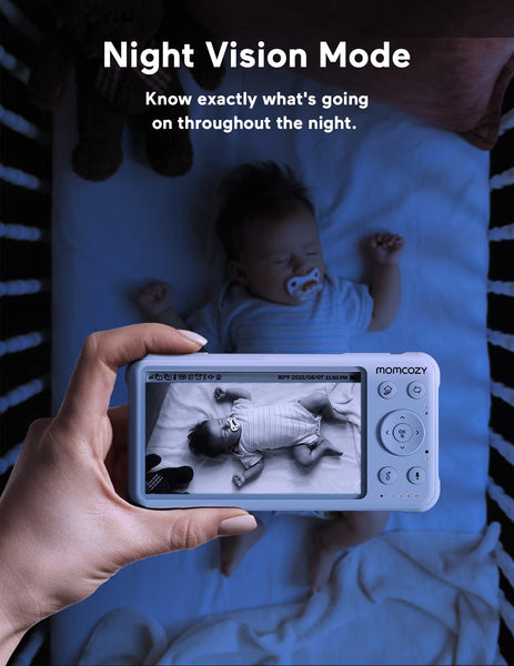 Momcozy 5” HD Video Baby Monitor – 1080P Camera, Night Vision, Two-Way Audio & 5000mAh Battery