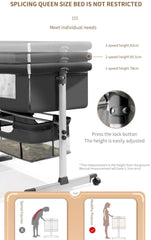 3-in-1 Baby Crib, Bassinet & Bedside Sleeper – Portable & Adjustable with Mattress, Changing Table, Rocking & Mosquito Ne