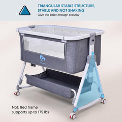 Bellababy Baby Bedside Sleeper – Portable Bassinet with Storage & Easy Folding for Newborns/Infants