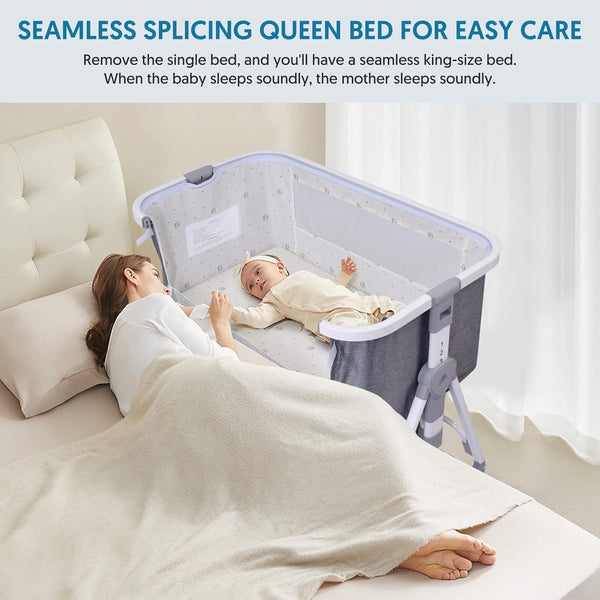 Bellababy Baby Bedside Sleeper – Portable Bassinet with Storage & Easy Folding for Newborns/Infants