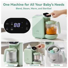 Chefhandy 5-in-1 Baby Food Maker – Steamer, Blender & Bottle Warmer with Auto Cooking & Touchscreen (Green)