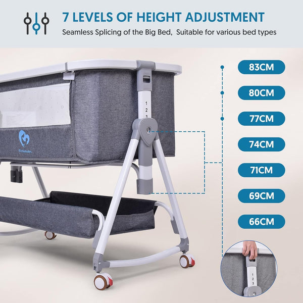 Bellababy Baby Bedside Sleeper – Portable Bassinet with Storage & Easy Folding for Newborns/Infants