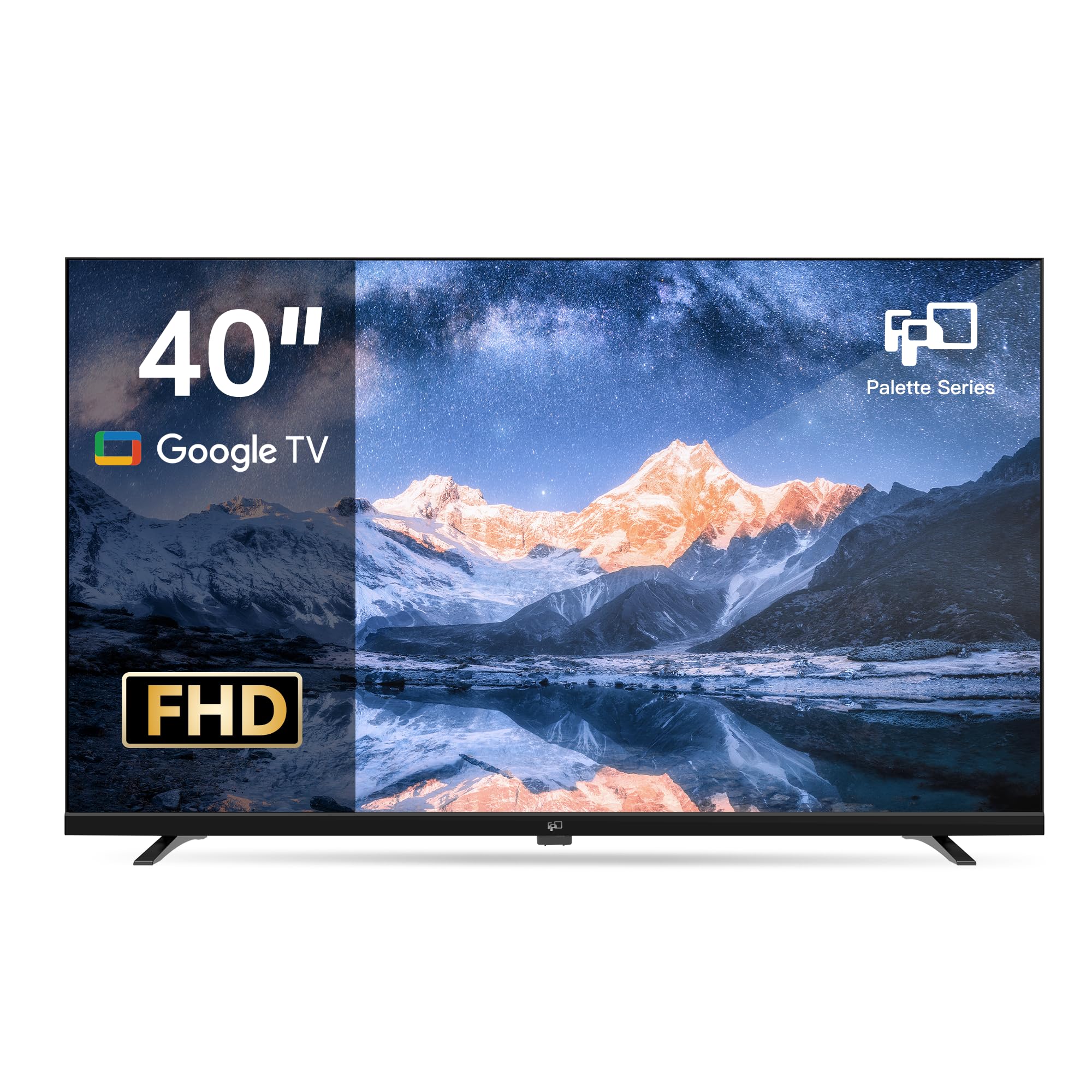 FPD 40-inch Smart TV, 1080p Google TV with Google Play Built-in Google Cast, HDR 10, Dolby Audio, Voice Remote, Full HD Flat Screen Television (Palette-Series, CG40-P3, 2024)