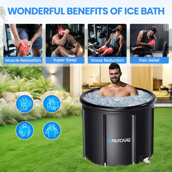 ONLYCARE Ice Bath Tub - XXL 130 Gal, Cold Plunge, Portable, Cover