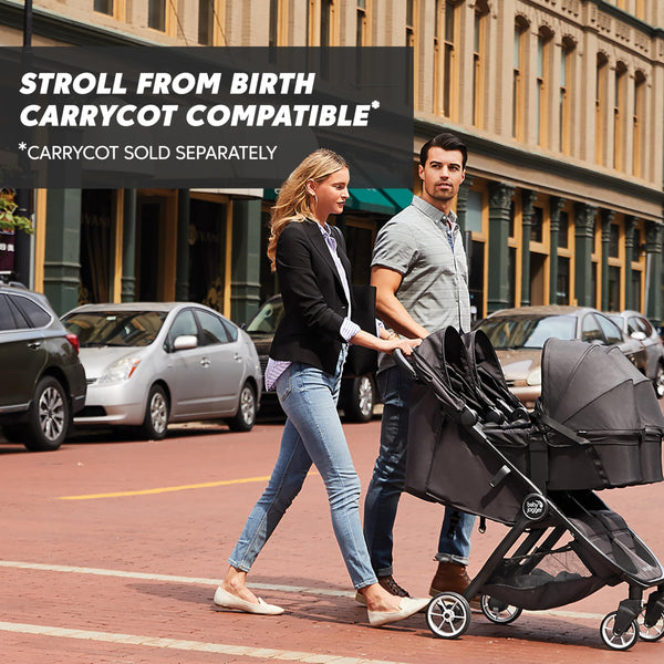 Baby Jogger City Tour 2 Double Stroller – Lightweight & Compact Travel Pushchair (Pitch Black)