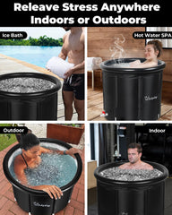 XL Ice Bath Tub - 105 Gal, Cold Plunge, Recovery, Inflatable, Black