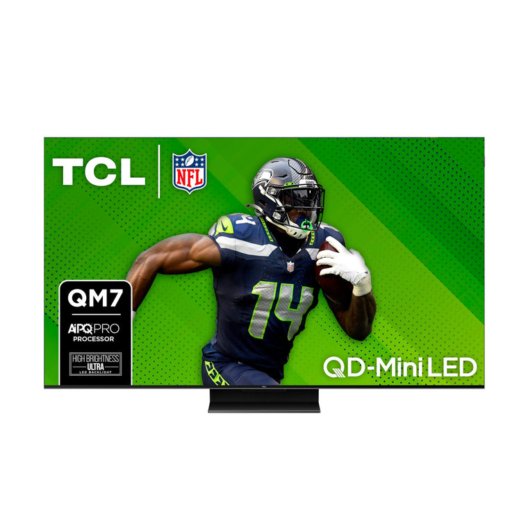 TCL 55-Inch QM7 QLED 4K Smart QD-Mini LED TV with Google TV (55QM751G, 2024 Model) Dolby Vision IQ, Dolby Atmos, HDR, Game Accelerator up to 120Hz, Voice Remote, Works with Alexa, Streaming Television