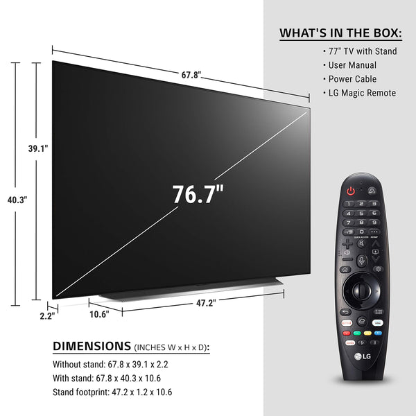 LG OLED77CXPUA Alexa Built-In CX 77-inch 4K Smart OLED TV (2020 Model)