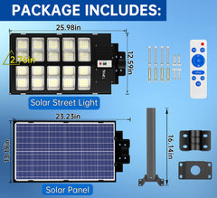 Y-5200W Solar Street Lights - 520000LM, Motion Sensor, Remote, Waterproof