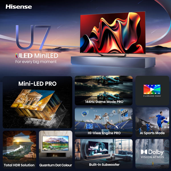 Hisense U7 Series 55U7N 55 Inches ULED 4K Smart TV